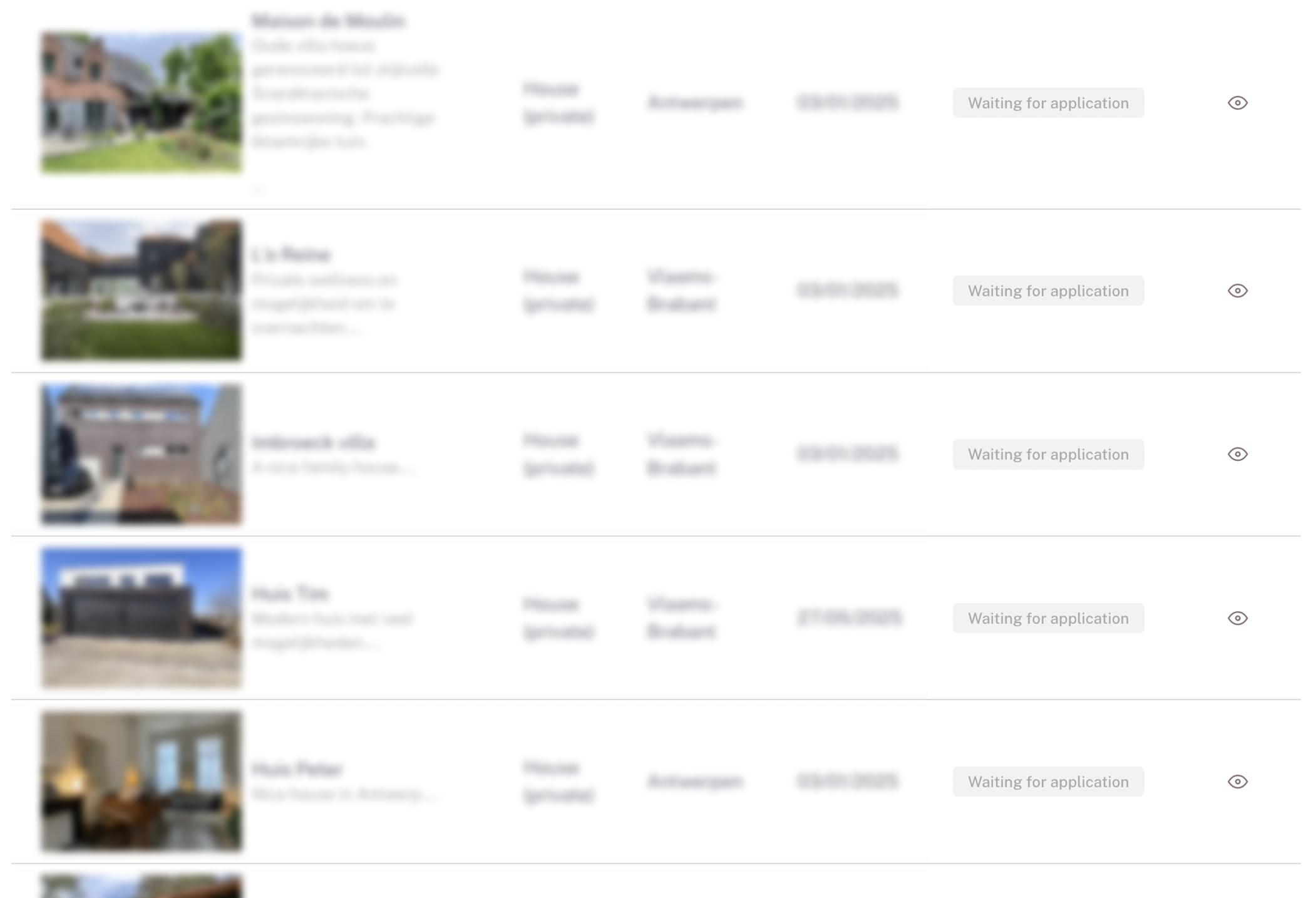 Voorbeeld van locatie matches op het Settled platform